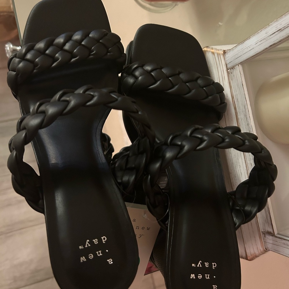Braided heeled sandals